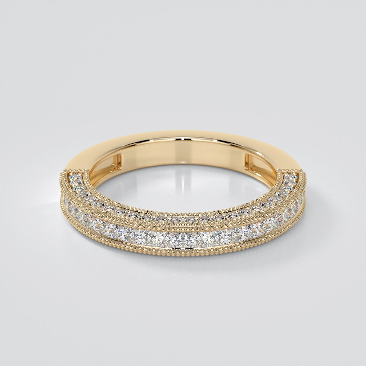 1.5Ct Asscher Cut Lab Grown Diamond Pavé-Style Cathedral Engagement Ring
