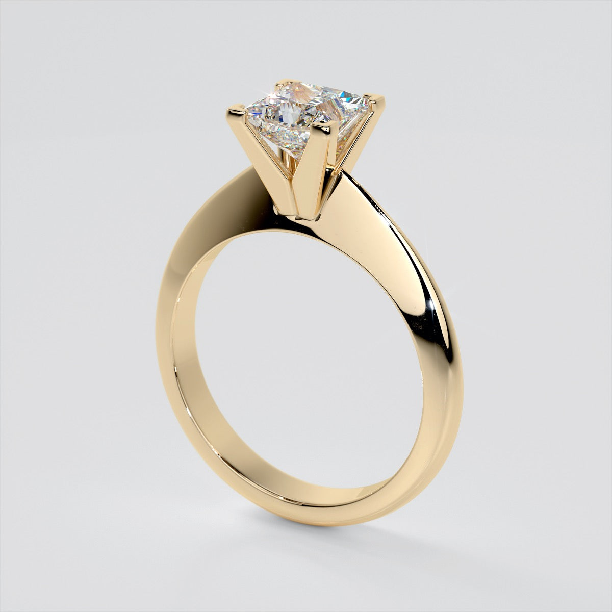 Knife Edge Princess Cut Engagement Ring