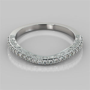 Filigree Style Contoured Wedding Band