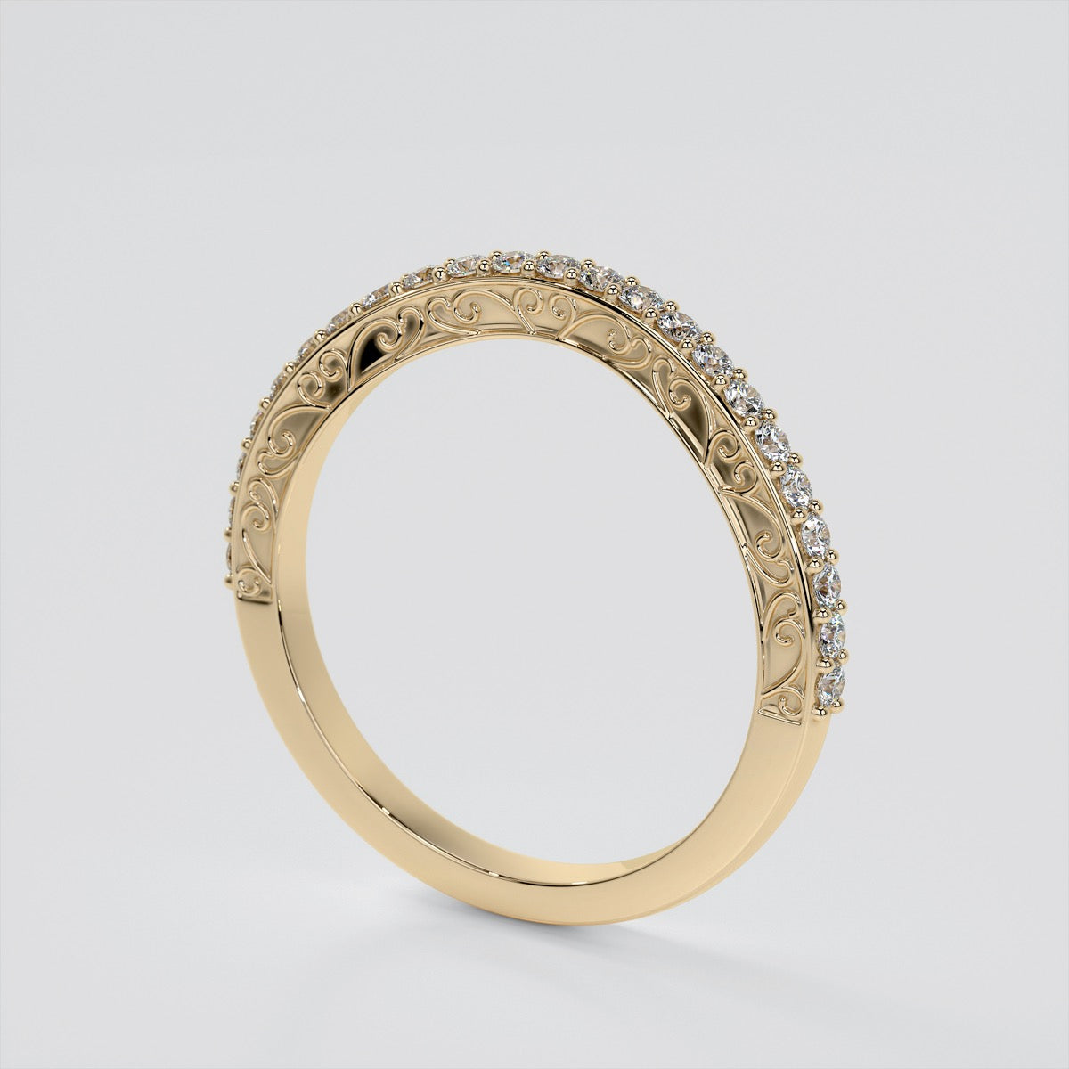 Asscher Cut Split Shank Engagement Ring with Filigree Setting