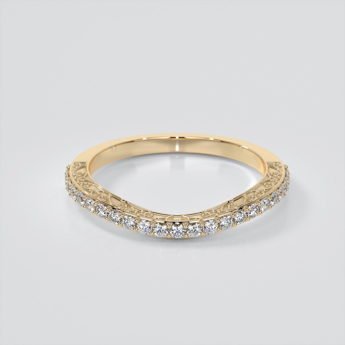 Asscher Cut Split Shank Engagement Ring with Filigree Setting