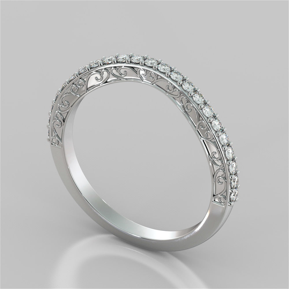 1.5Ct Round Cut Lab Grown Diamond Engagement Ring with Filigree Split Shank