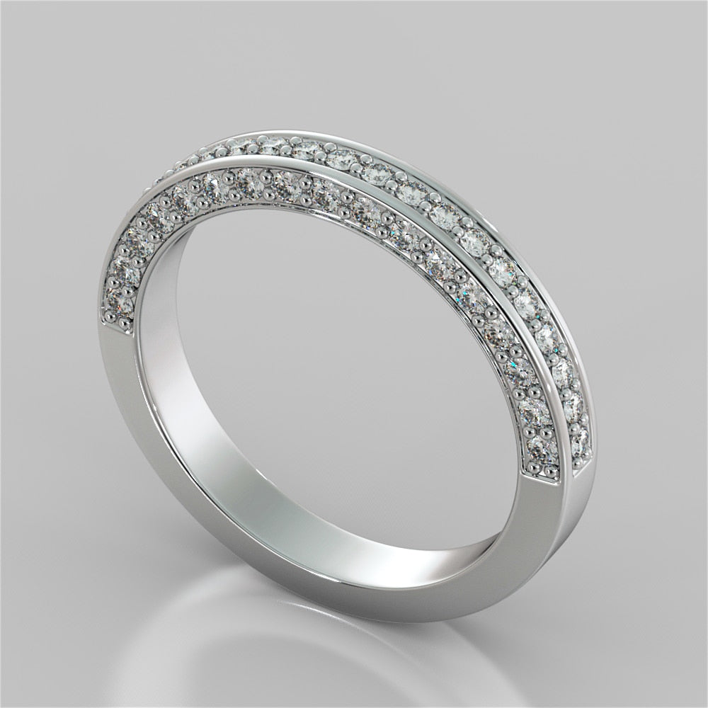 2.0Ct Round Cut Lab Grown Diamond Cathedral Engagement Ring with Channel Set Accents