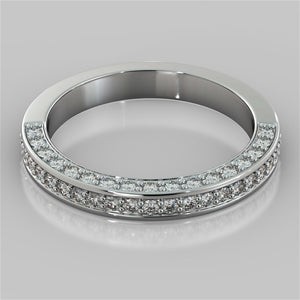 Round Cut Channel Set Wedding Band