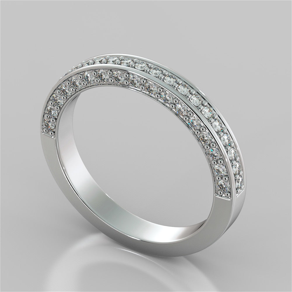 2.0Ct Asscher Cut Lab Grown Diamond Channel Set Cathedral Engagement Ring with Accents
