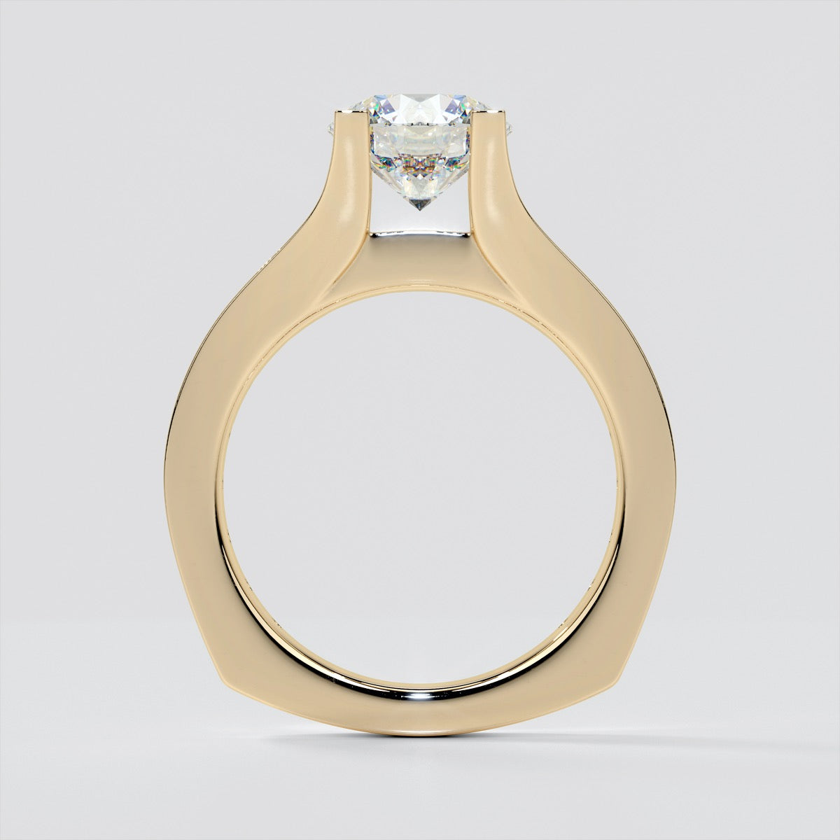 2.0Ct Round Cut Lab grown Diamond Engagement Ring with Channel Set Accents Euro Style