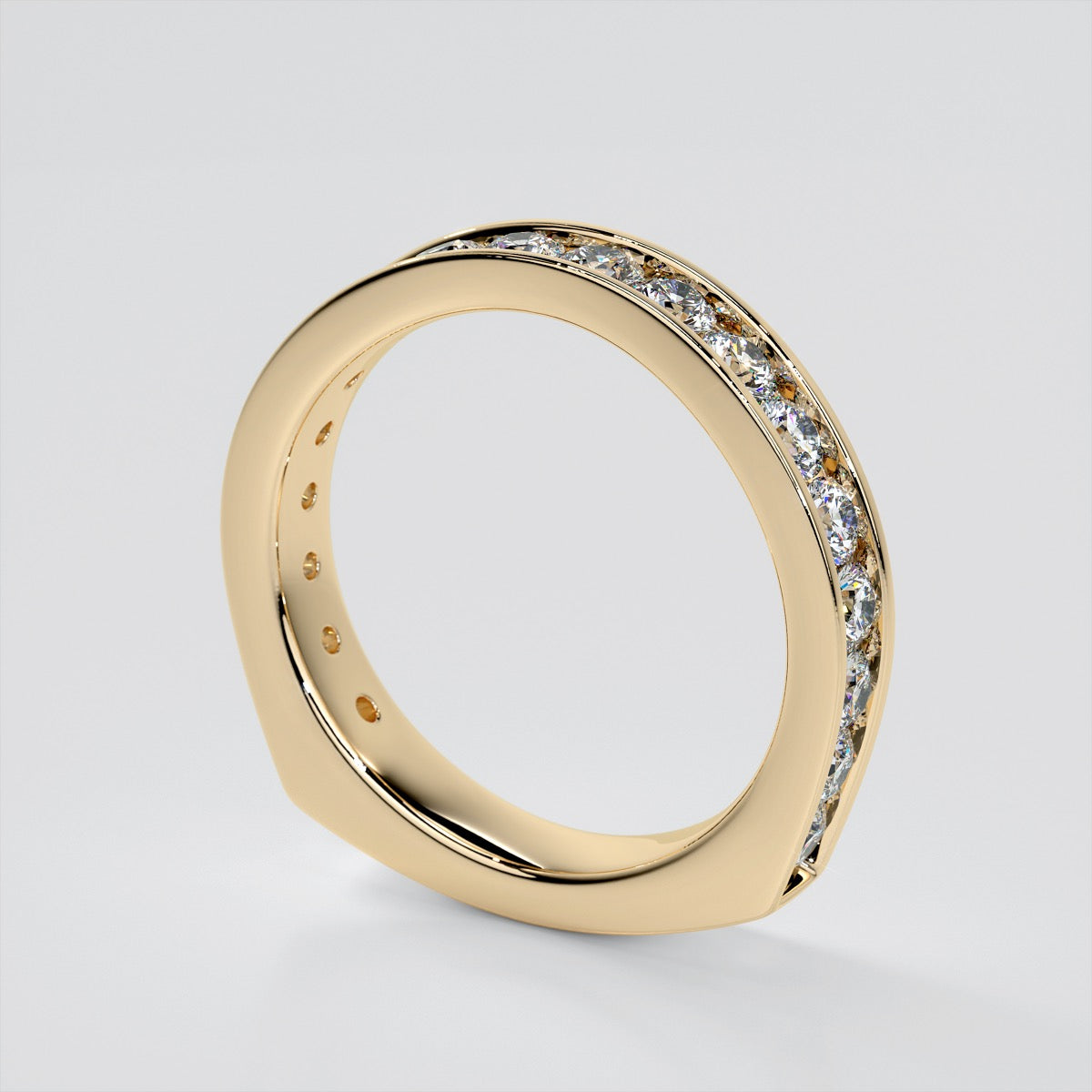 Euro Style Channel Set Wedding Band