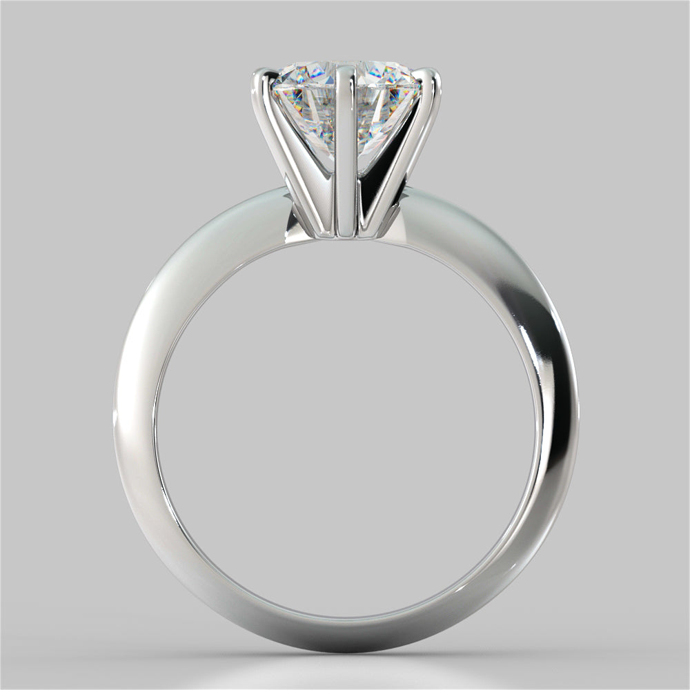 2.0CT Classic 6-Prong Round Cut Tiffany Style Engagement Ring in 14K White Gold - Same Day Shipping