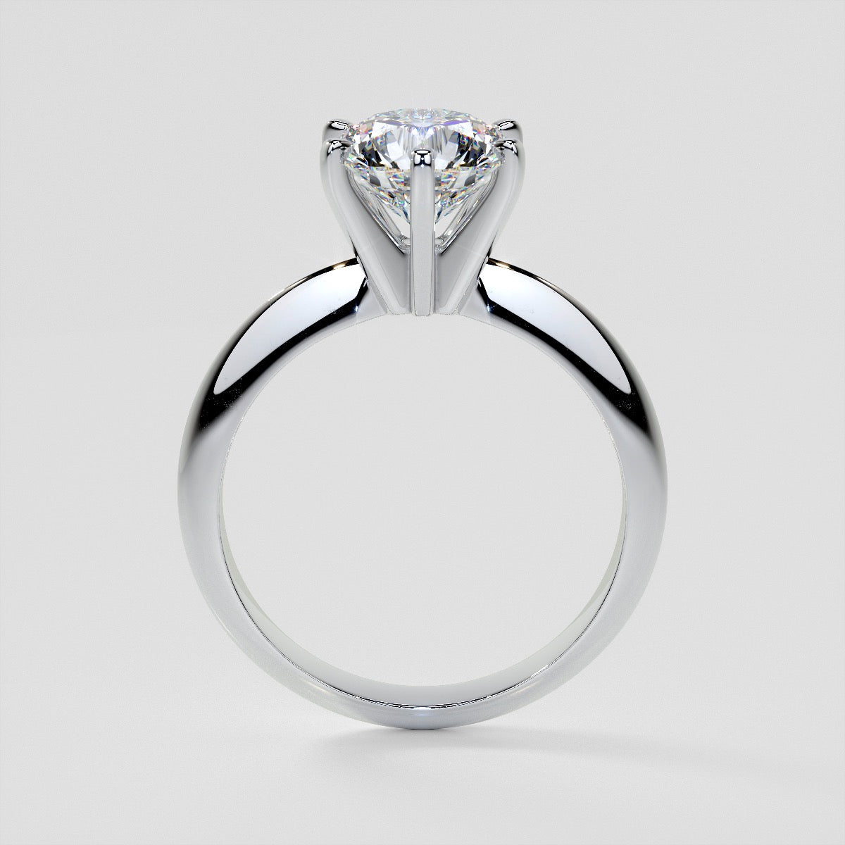 1.0CT Lab Grown Diamond 6-Prong Round Cut Tiffany Style Engagement Ring VS1 - F Color