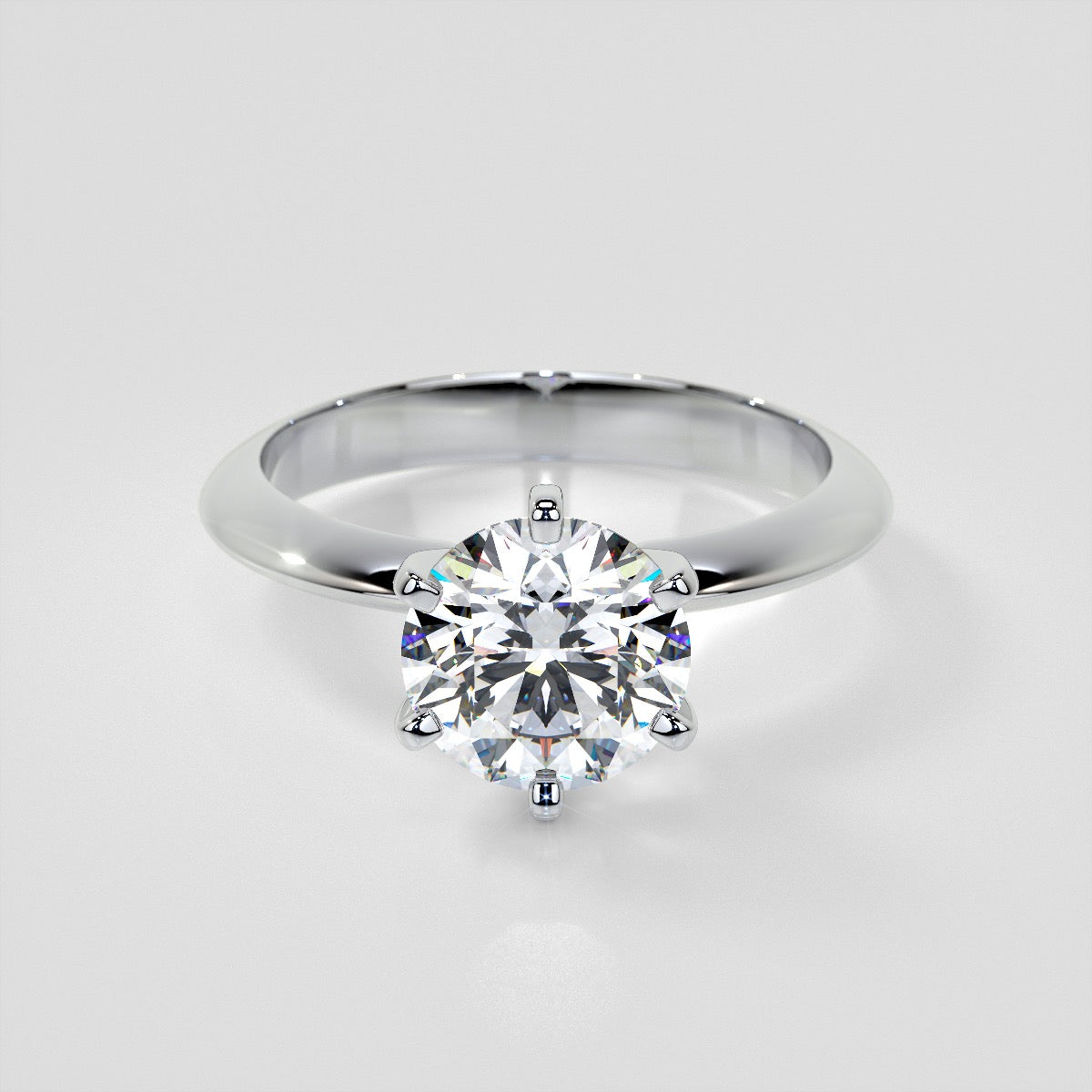 Lab Grown Diamond 6-Prong Round Cut Tiffany Style Engagement Ring