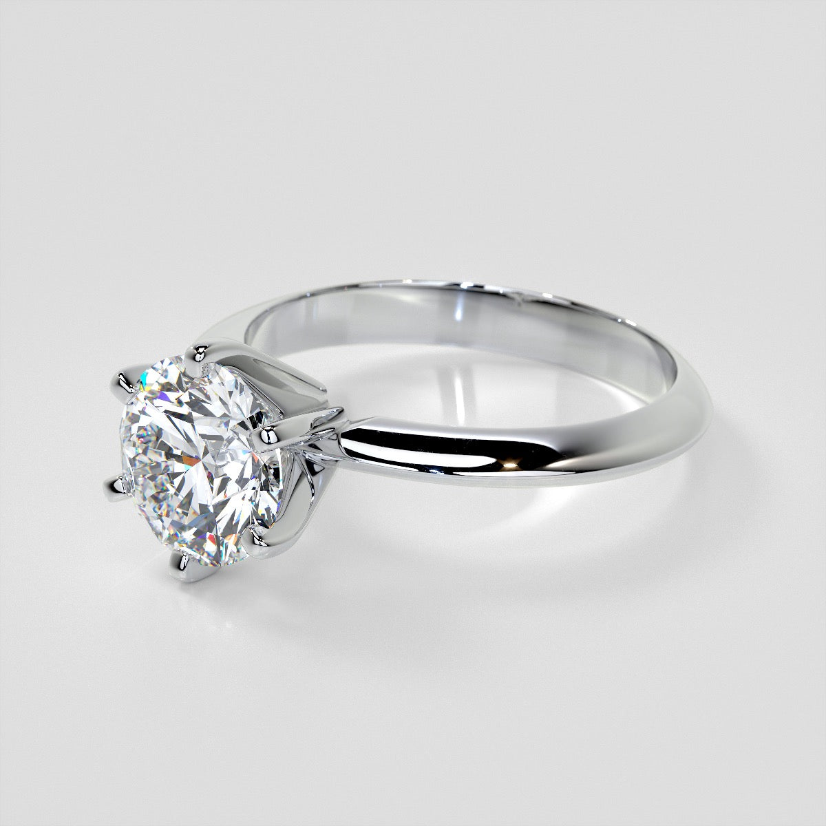 1.0CT Lab Grown Diamond 6-Prong Round Cut Tiffany Style Engagement Ring VS1 - F Color