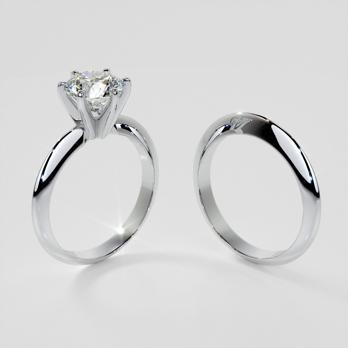 1.0CT Lab Grown Diamond 6-Prong Round Cut Tiffany Style Engagement Ring VS1 - F Color