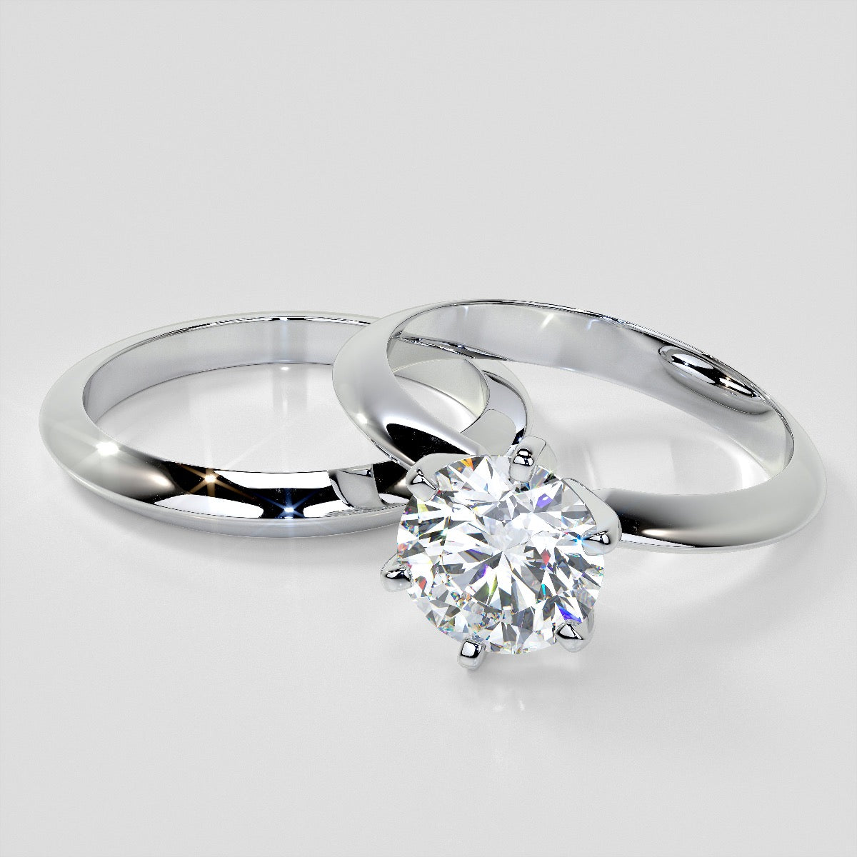 Lab Grown Diamond 6-Prong Round Cut Tiffany Style Engagement Ring