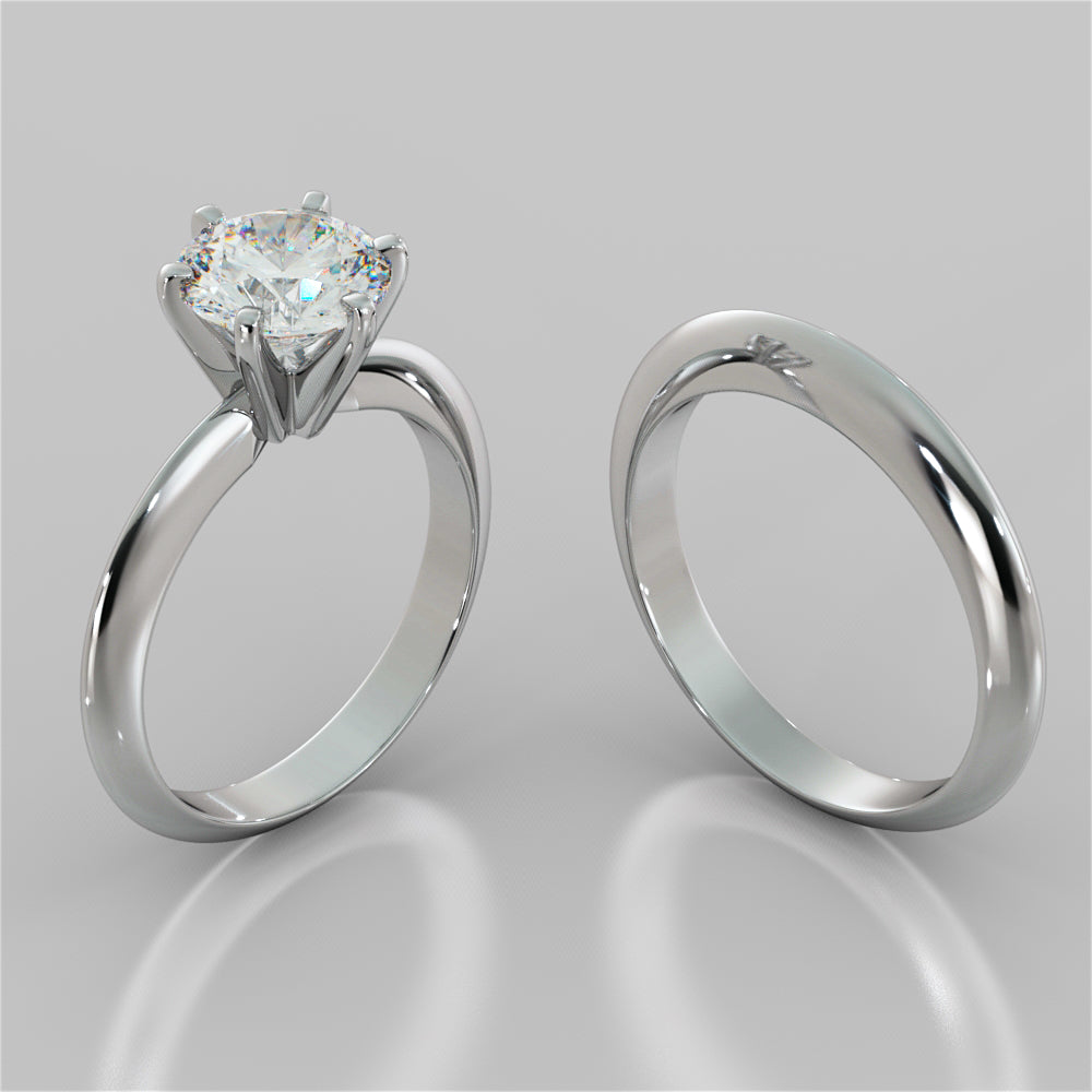 2.0CT Classic 6-Prong Round Cut Tiffany Style Engagement Ring in 14K White Gold - Same Day Shipping