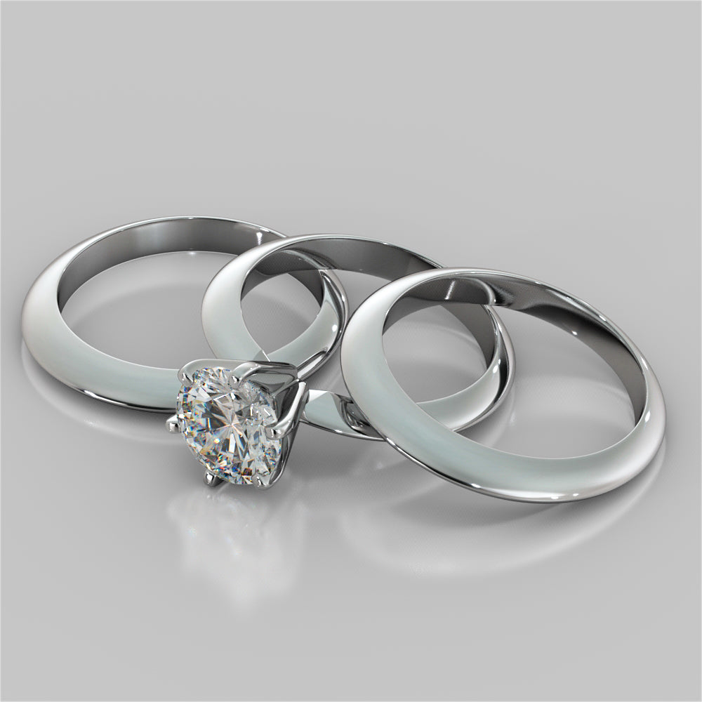 2.0CT Classic 6-Prong Round Cut Tiffany Style Engagement Ring in 14K White Gold - Same Day Shipping
