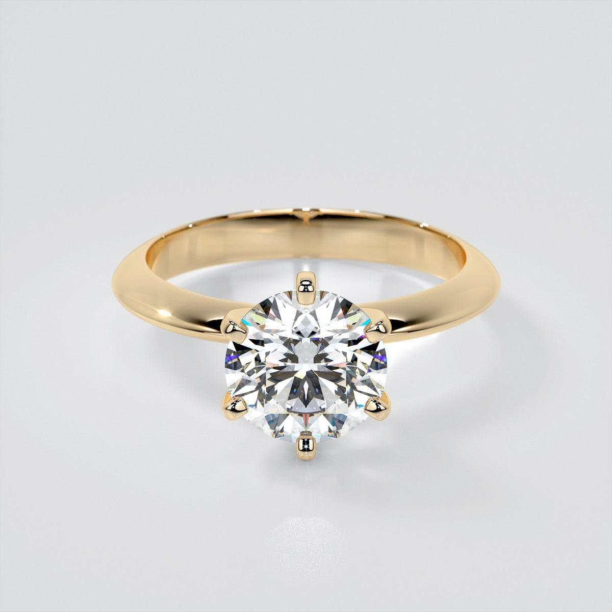 Lab Grown Diamond 6-Prong Round Cut Tiffany Style Engagement Ring