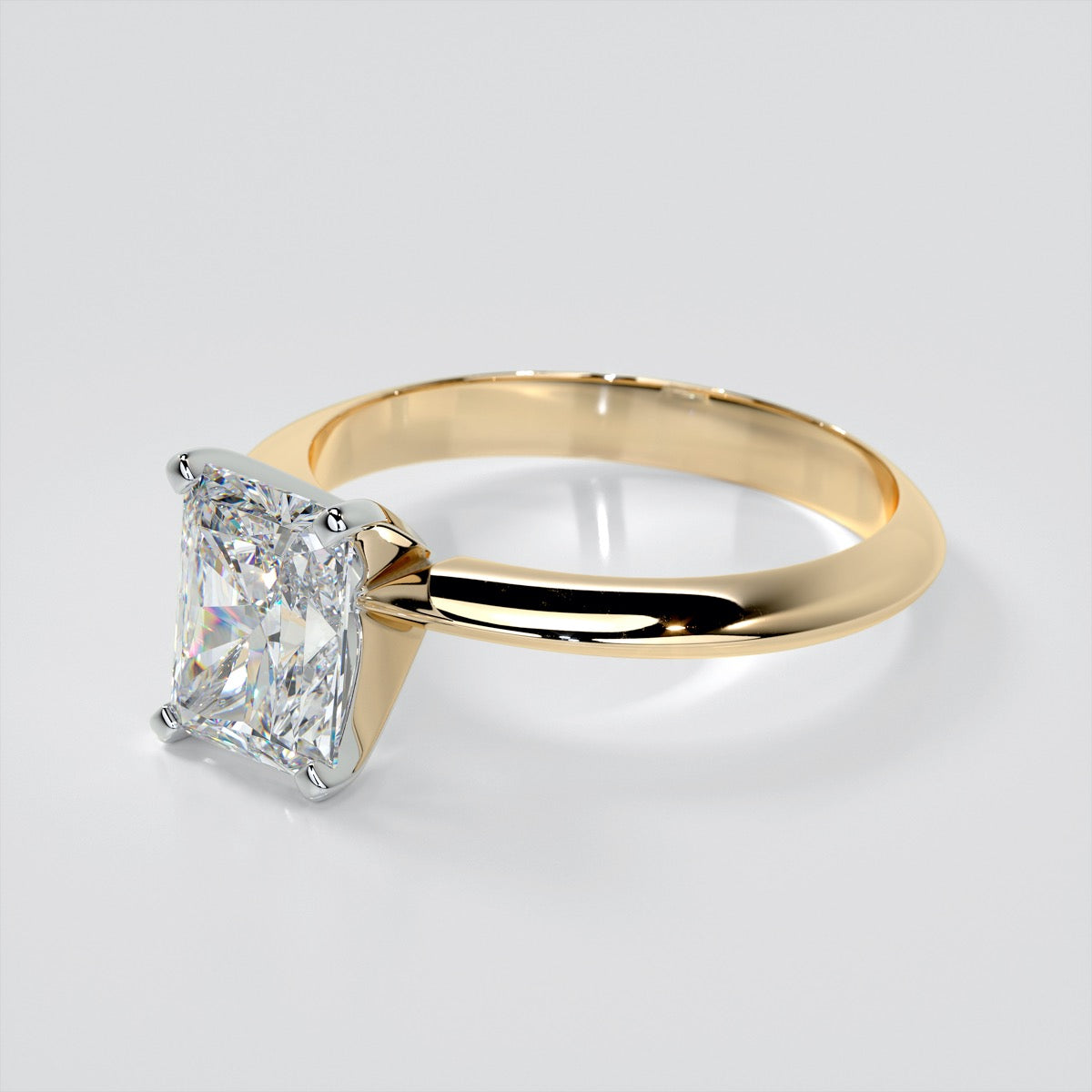 Lab Grown Diamond Radiant Cut Tiffany Style Engagement Ring