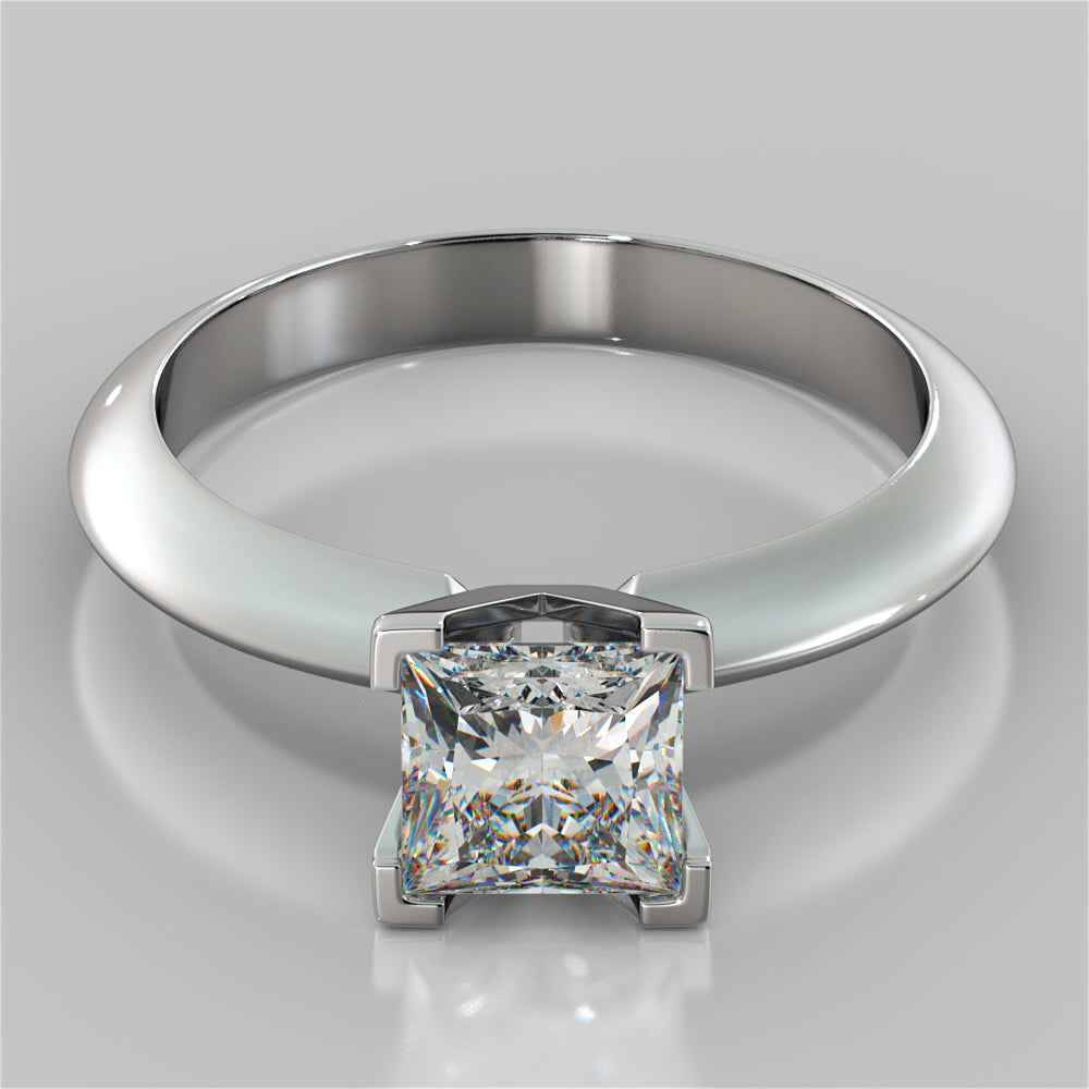 Lab Grown Diamond Princess Cut Tiffany Style Engagement Ring