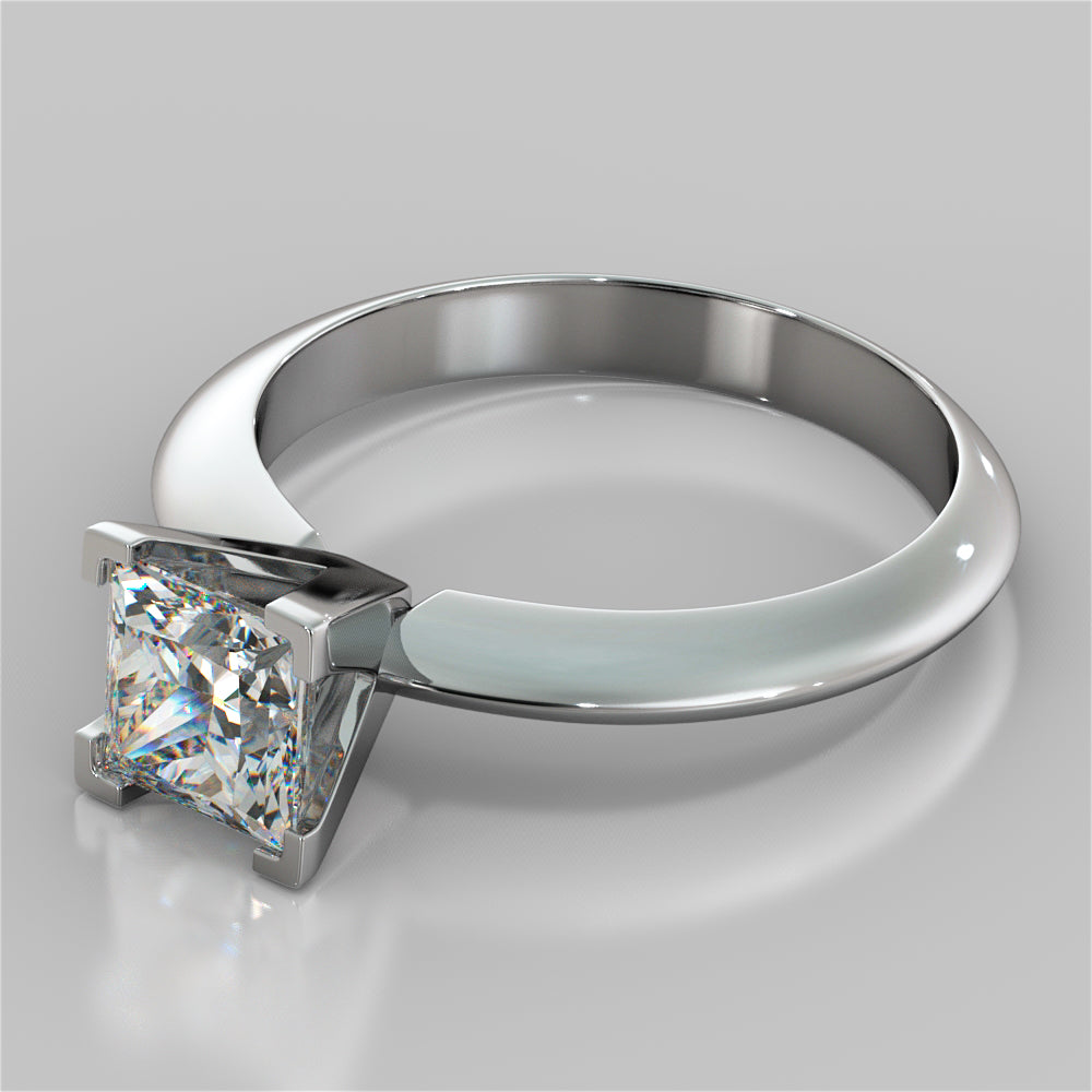 Lab Grown Diamond Princess Cut Tiffany Style Engagement Ring