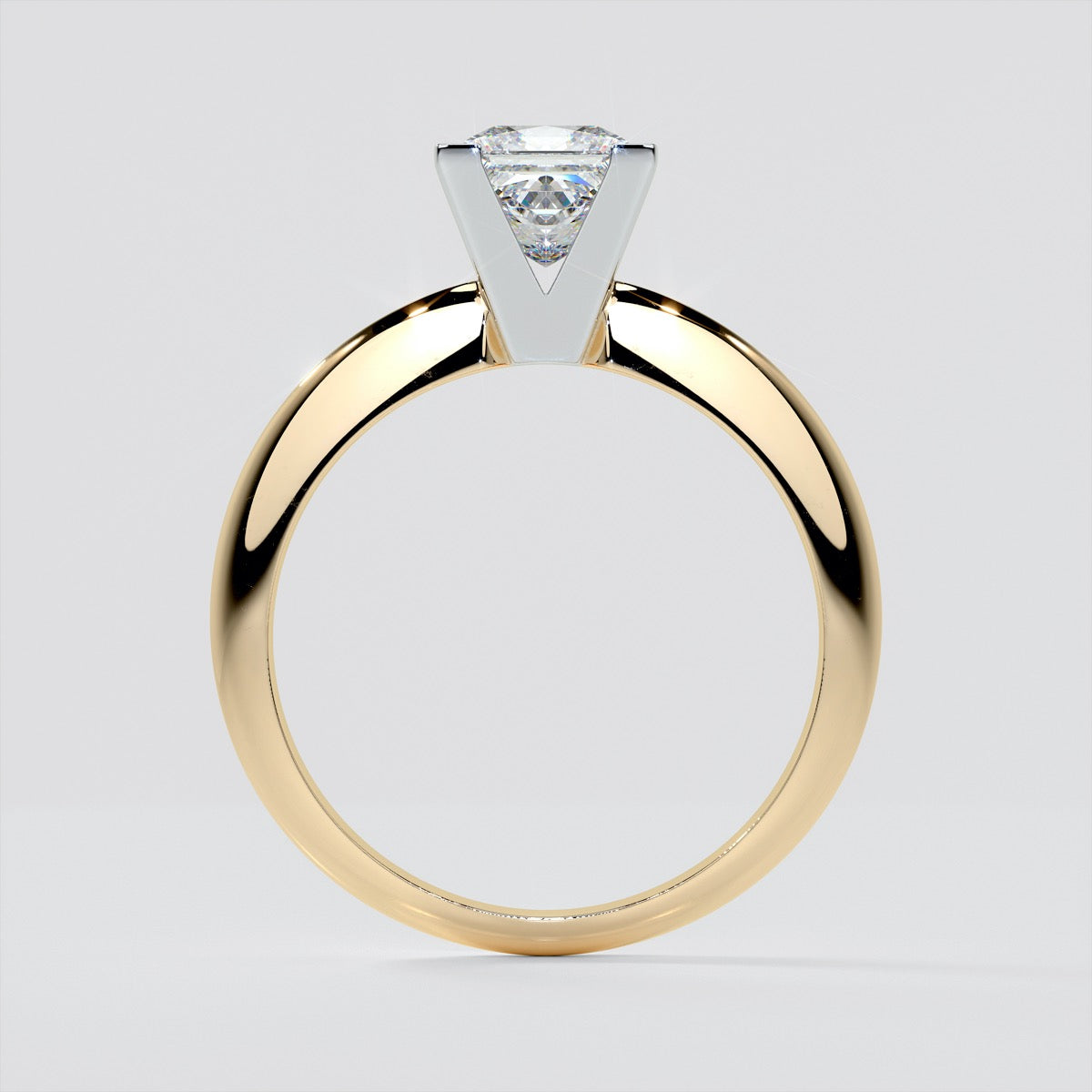 Lab Grown Diamond Princess Cut Tiffany Style Engagement Ring
