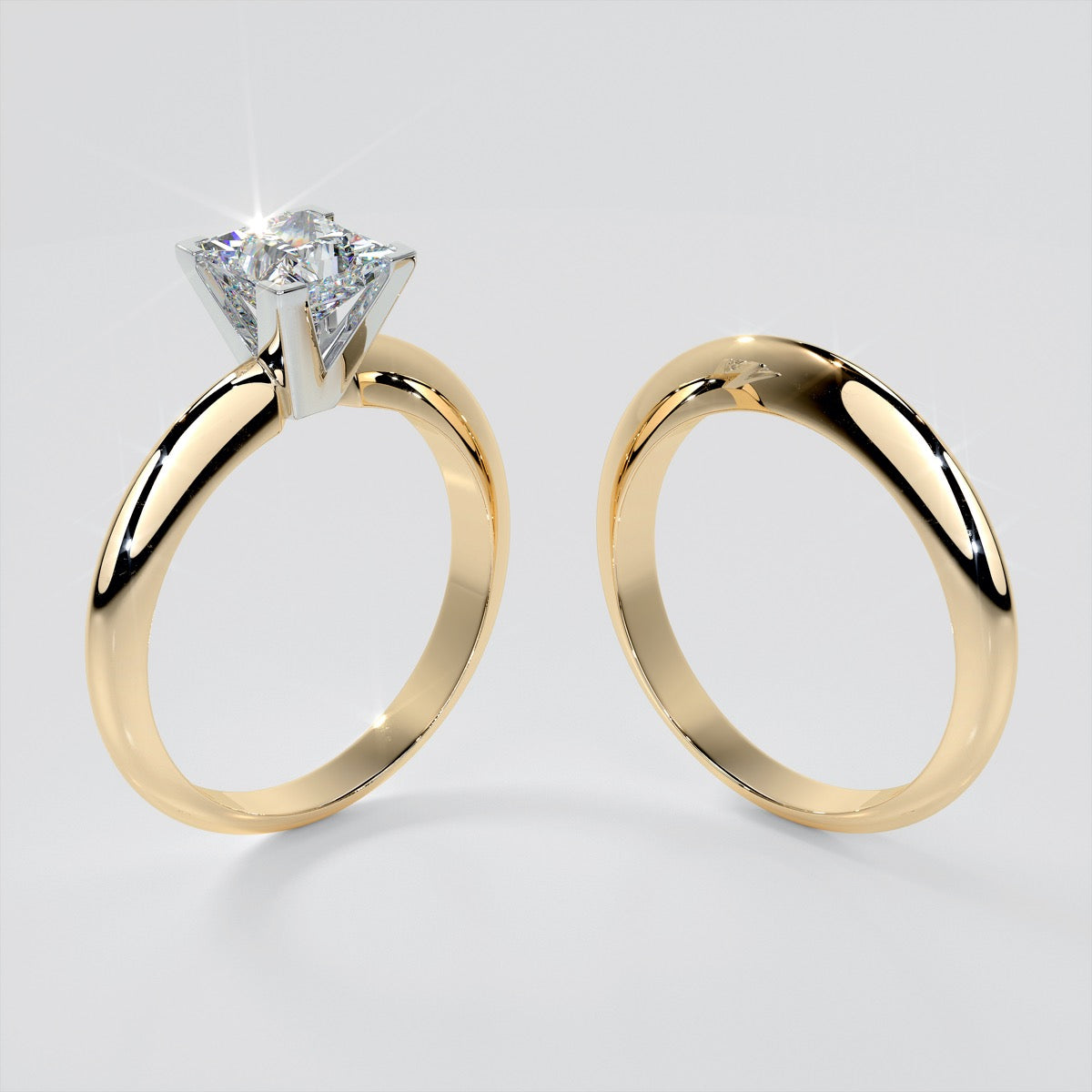 Lab Grown Diamond Princess Cut Tiffany Style Engagement Ring