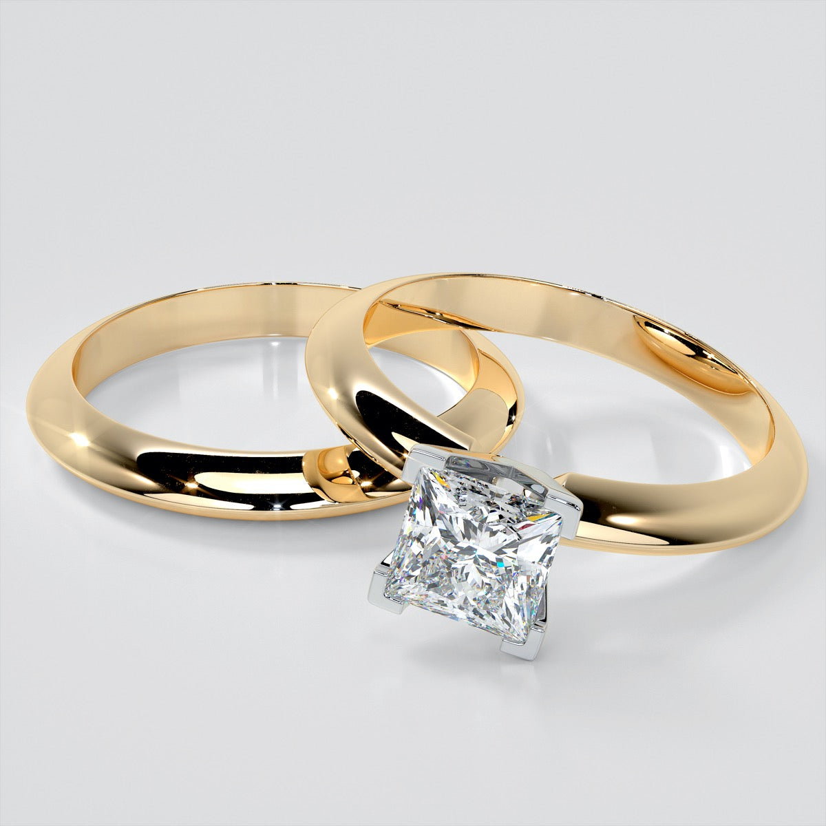 Princess Cut Tiffany Style Engagement Ring
