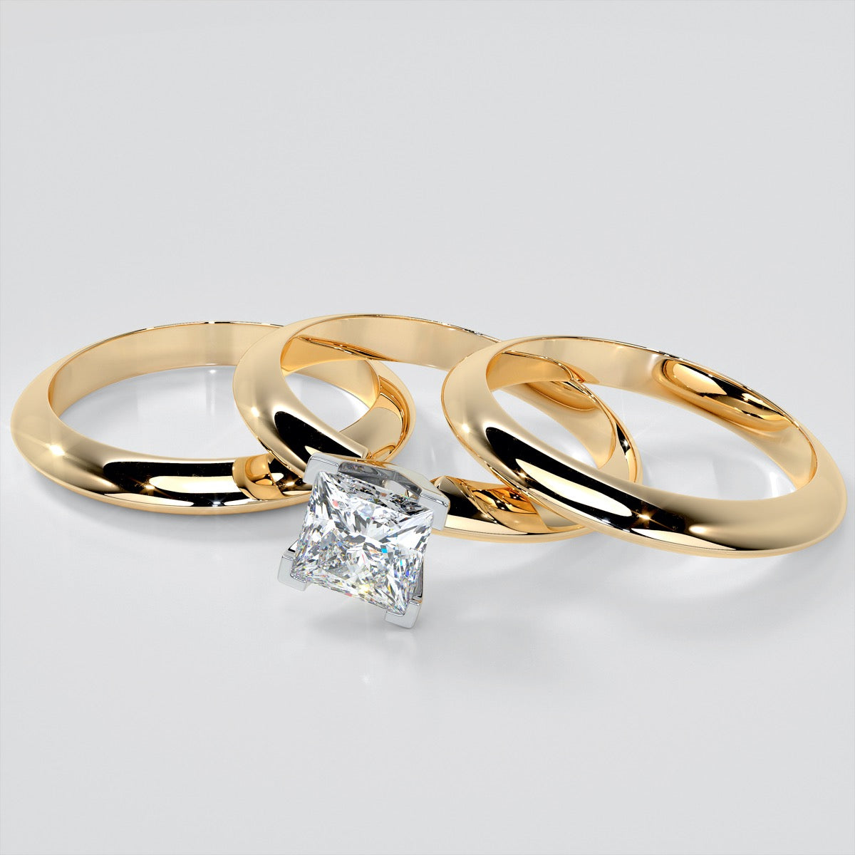 Lab Grown Diamond Princess Cut Tiffany Style Engagement Ring