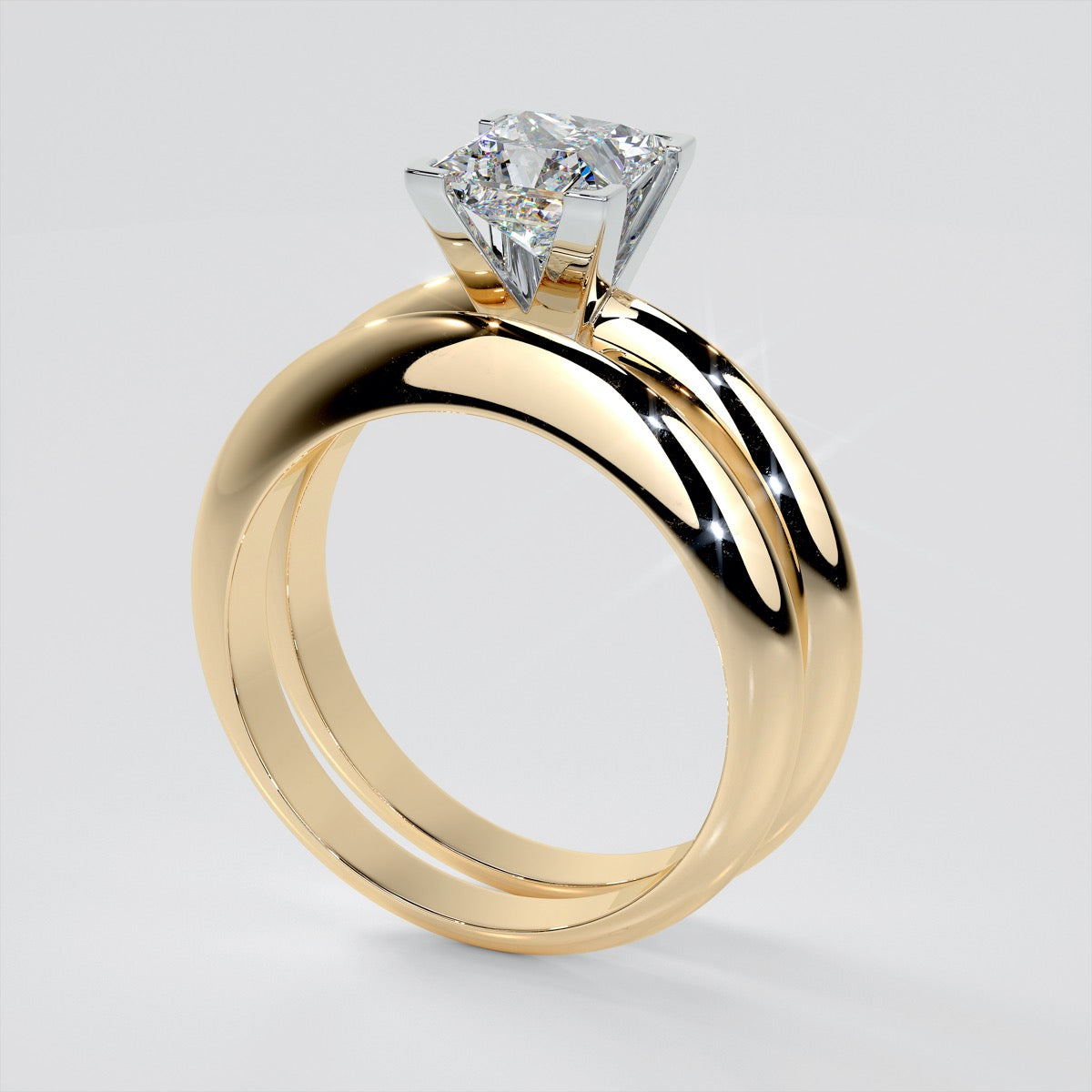 Lab Grown Diamond Princess Cut Tiffany Style Engagement Ring