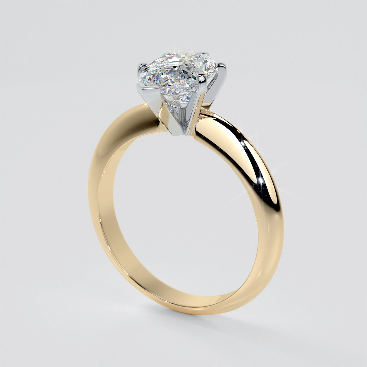 Lab Grown Diamond Pear Cut Tiffany Style Engagement Ring