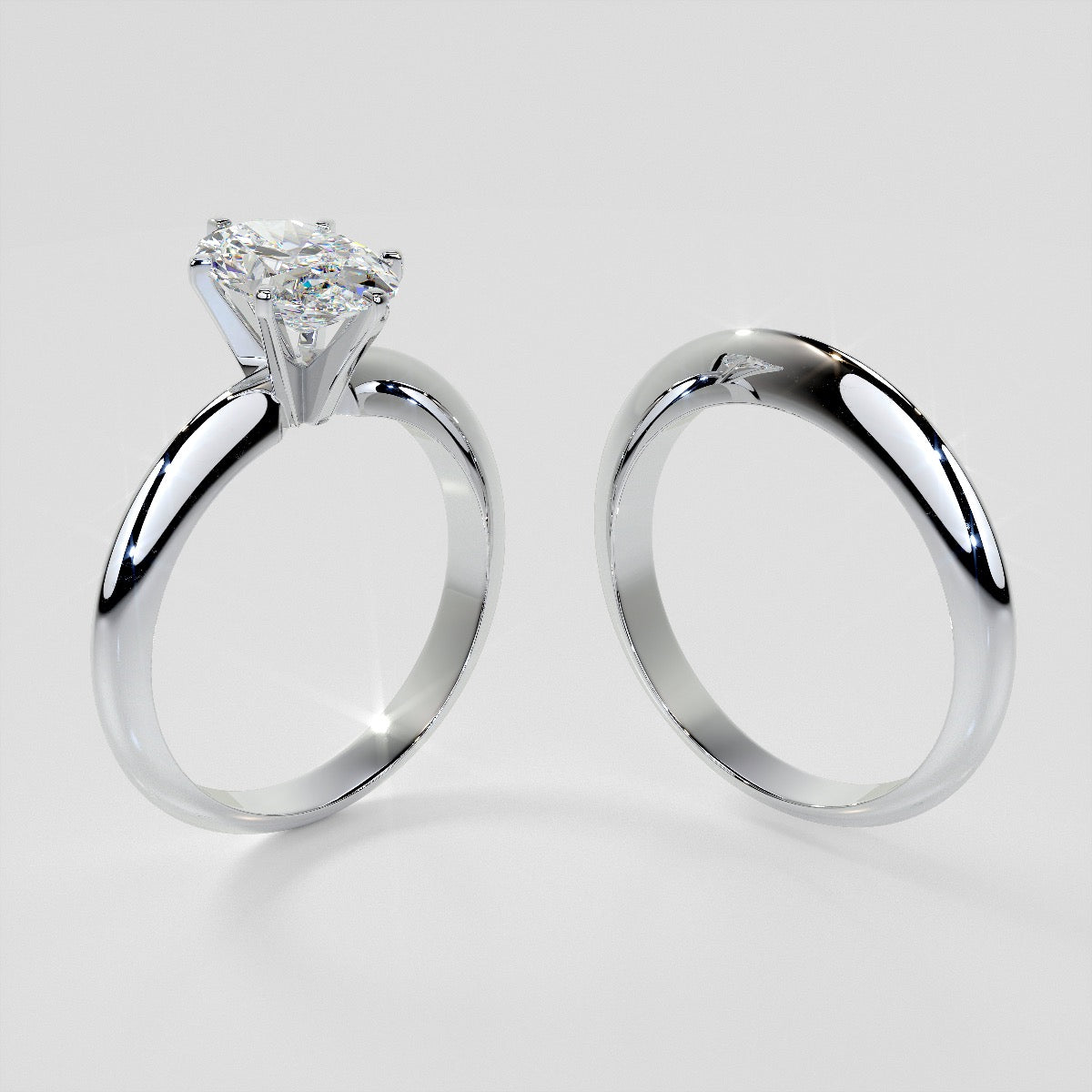 Lab Grown Diamond 6-Prong Oval Cut Tiffany Style Engagement Ring