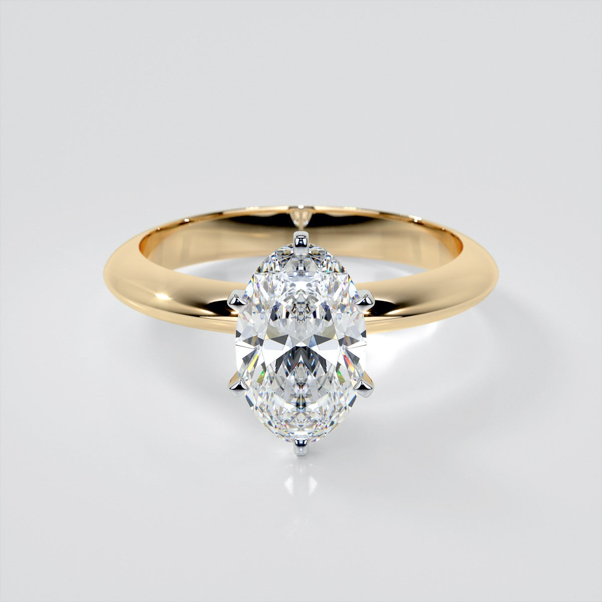 Oval Cut Tiffany Style Engagement Ring