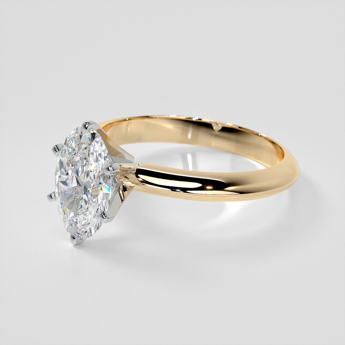 Lab Grown Diamond 6-Prong Oval Cut Tiffany Style Engagement Ring