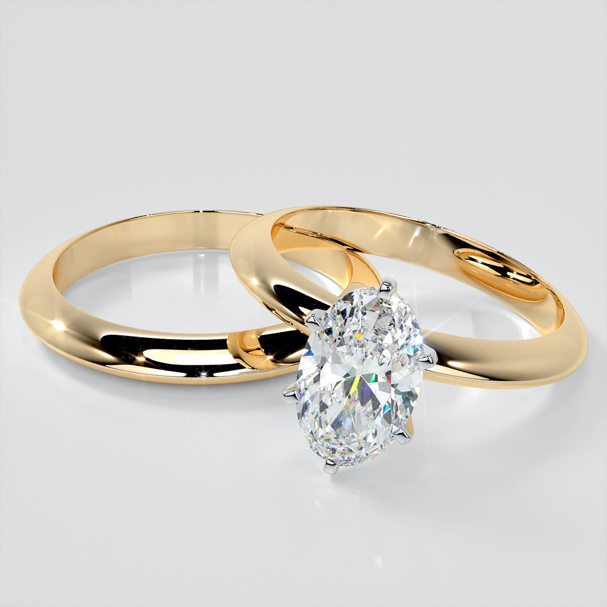 Oval Cut Tiffany Style Engagement Ring