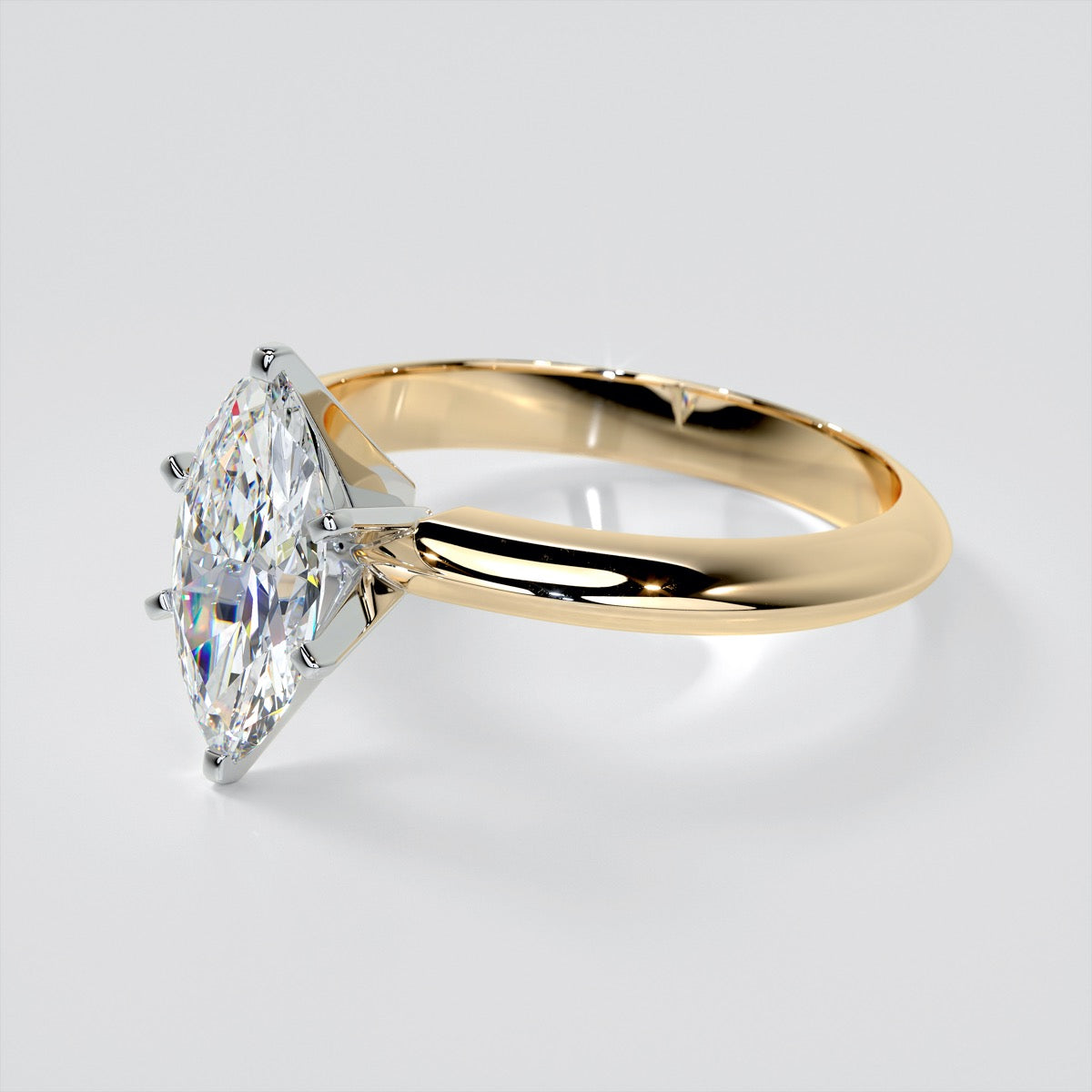 Lab Grown Diamond Marquise Cut 6-Prong Tiffany Style Engagement Ring