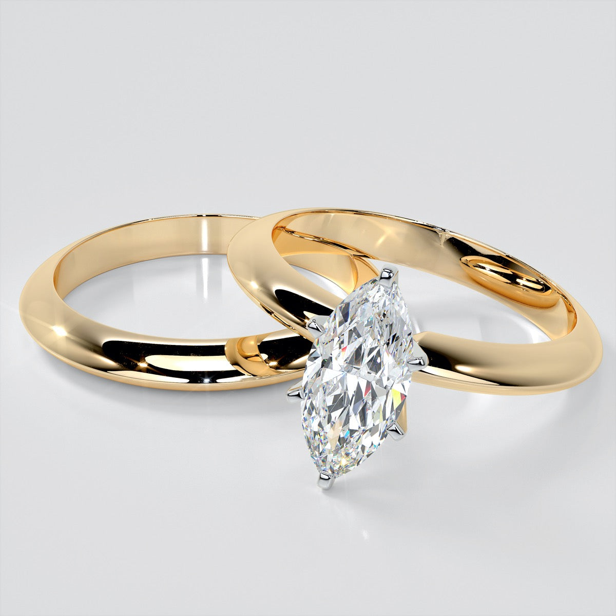 Lab Grown Diamond Marquise Cut 6-Prong Tiffany Style Engagement Ring