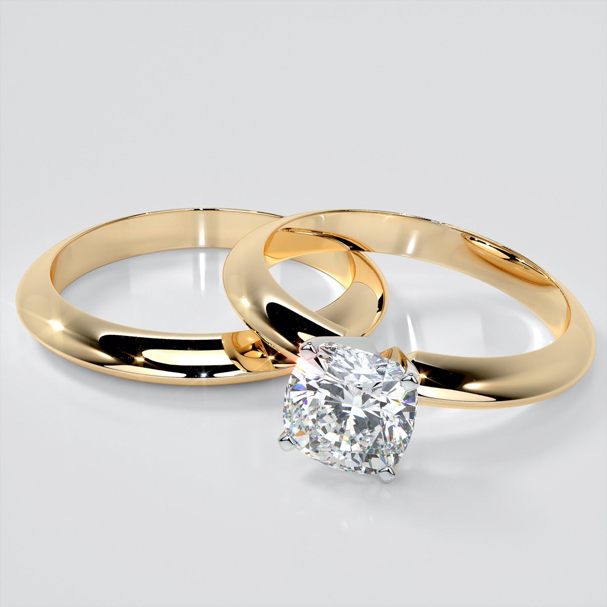 Cushion Cut Tiffany Style Engagement Ring