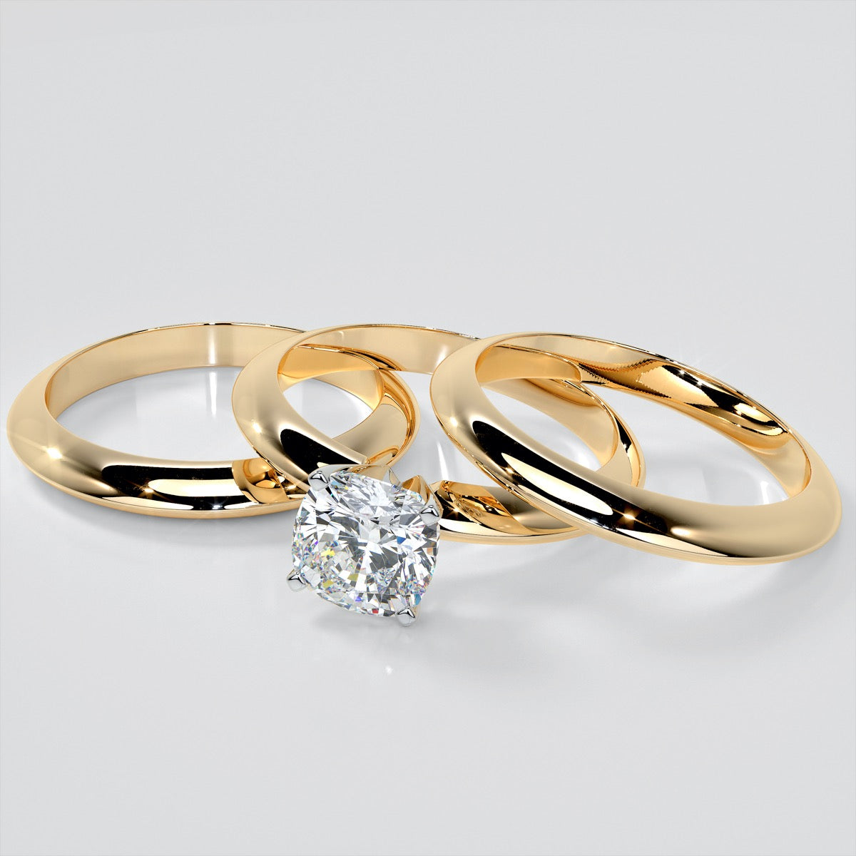 Lab Grown Diamonds Cushion Cut Tiffany Style Engagement Ring