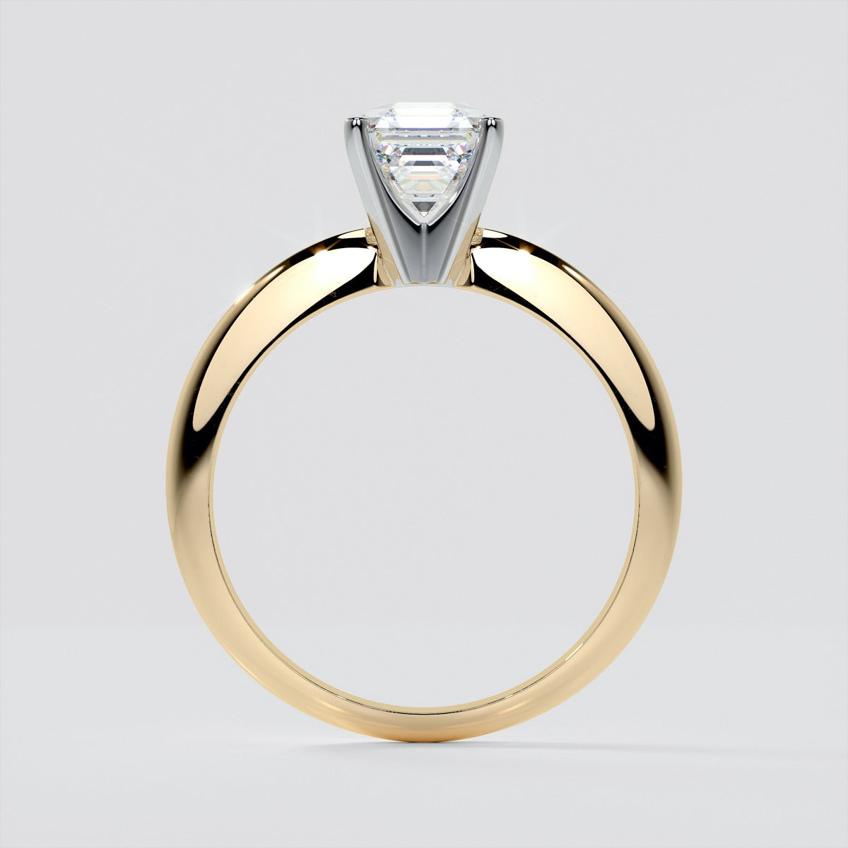 Lab Grown Diamond Asscher Cut Tiffany Style Engagement Ring