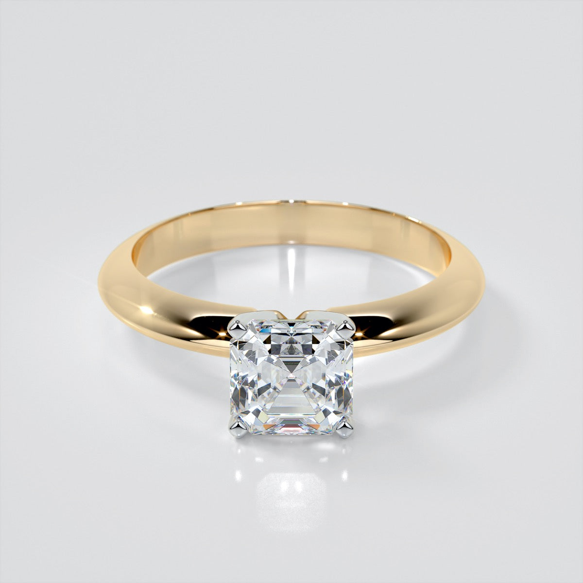Asscher Cut Tiffany Style Engagement Ring