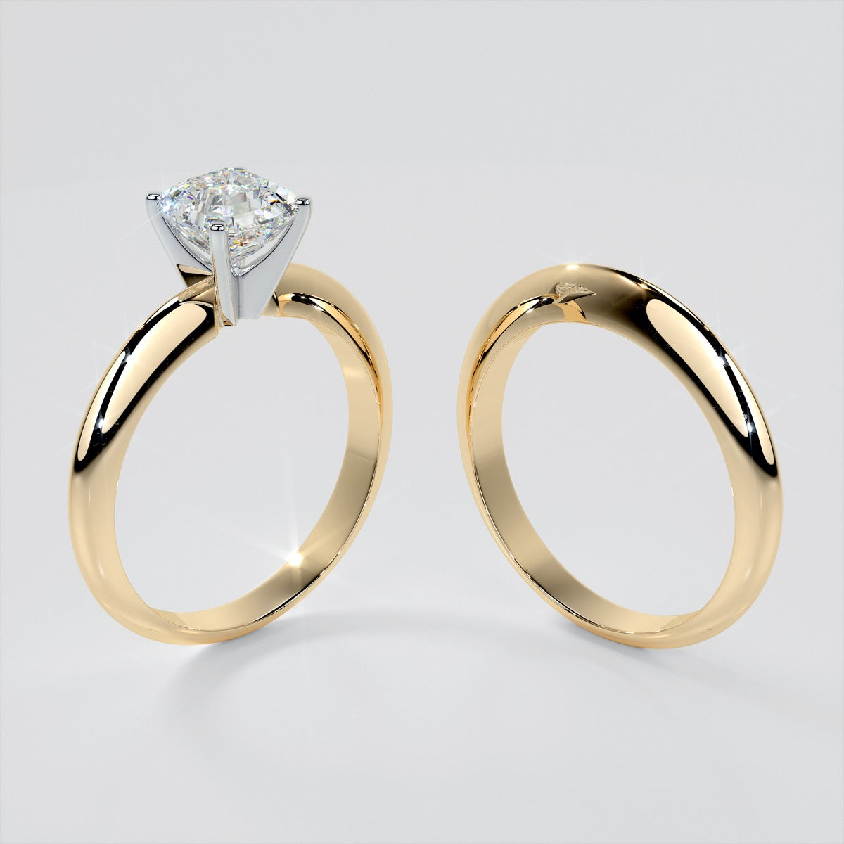Asscher Cut Tiffany Style Engagement Ring
