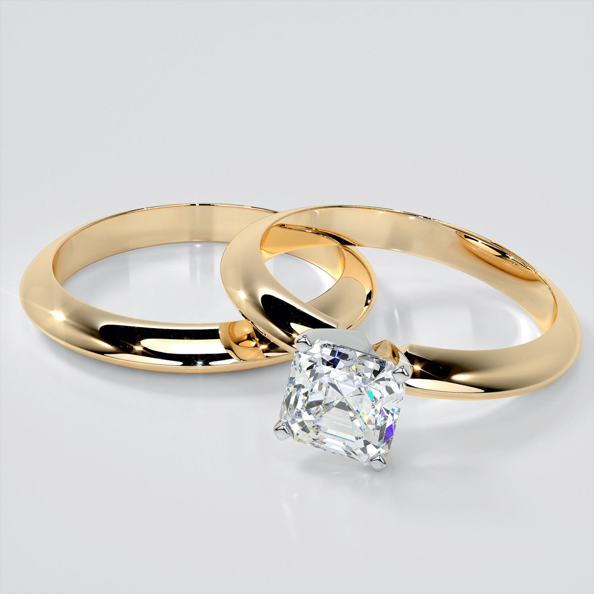 Asscher Cut Tiffany Style Engagement Ring