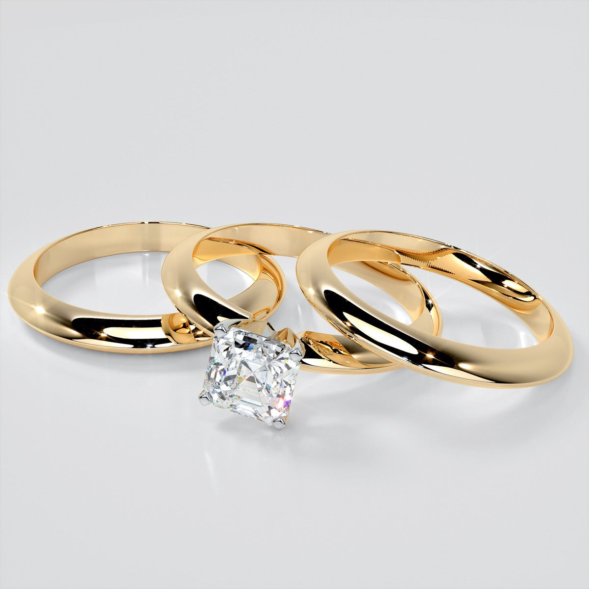 Asscher Cut Tiffany Style Engagement Ring