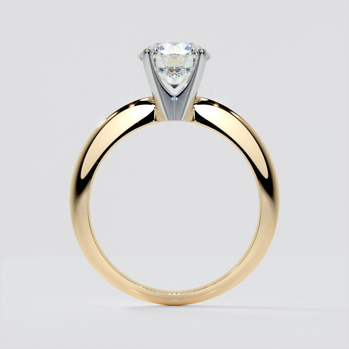 Round Cut 4-Prong Tiffany Style Engagement Ring