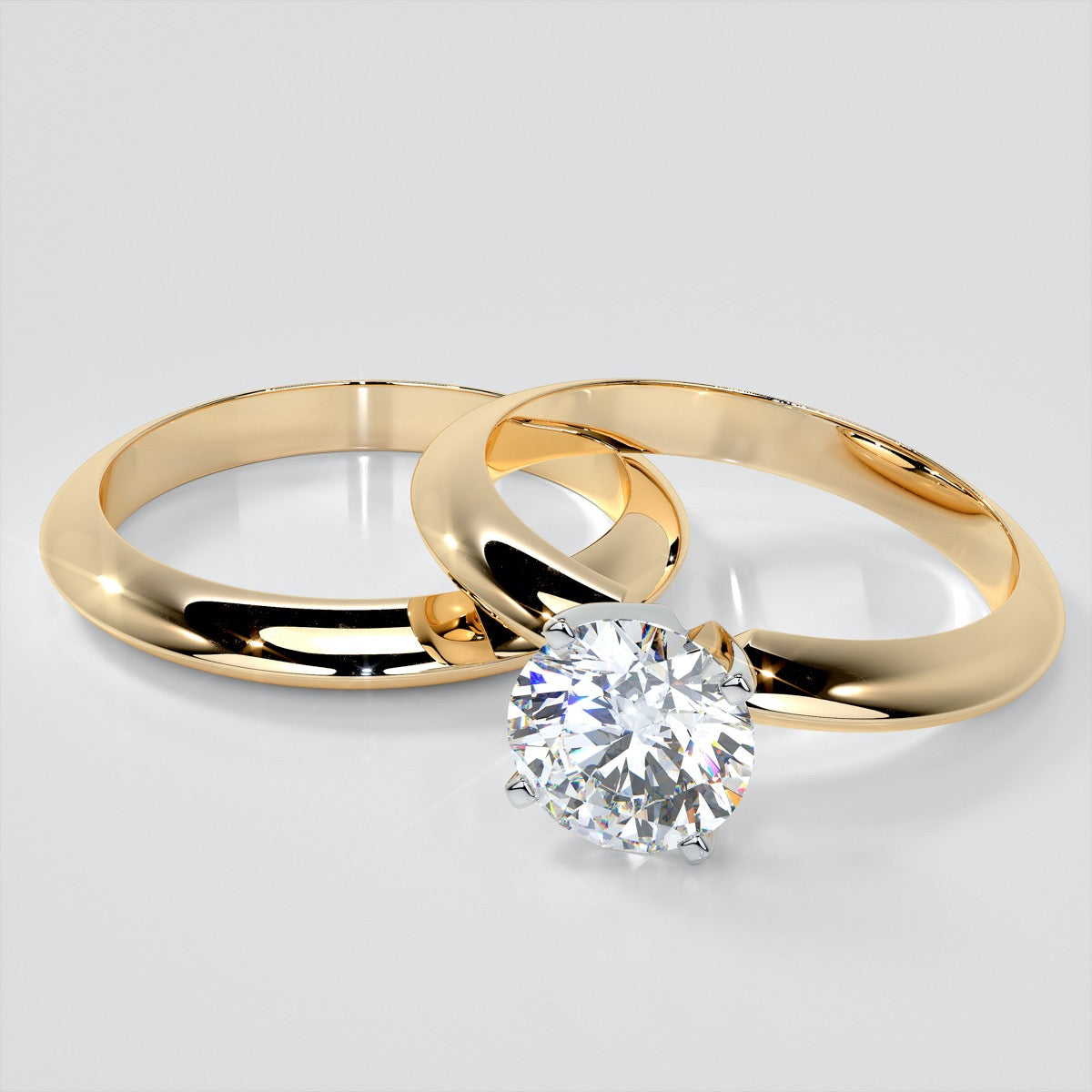 Lab Grown Diamond Round Cut 4-Prong Tiffany Style Engagement Ring