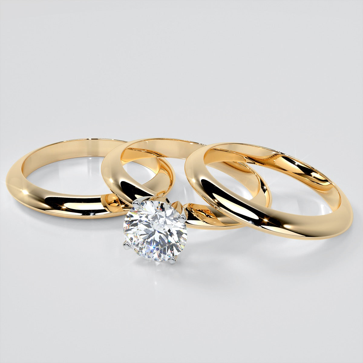 Round Cut 4-Prong Tiffany Style Engagement Ring