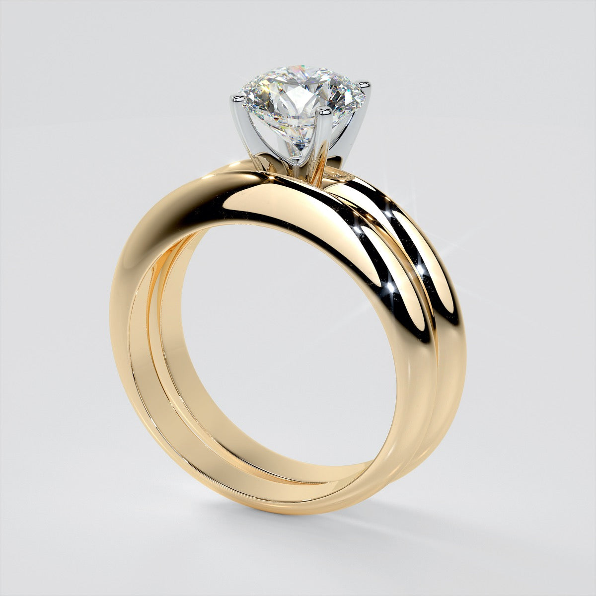 Lab Grown Diamond Round Cut 4-Prong Tiffany Style Engagement Ring