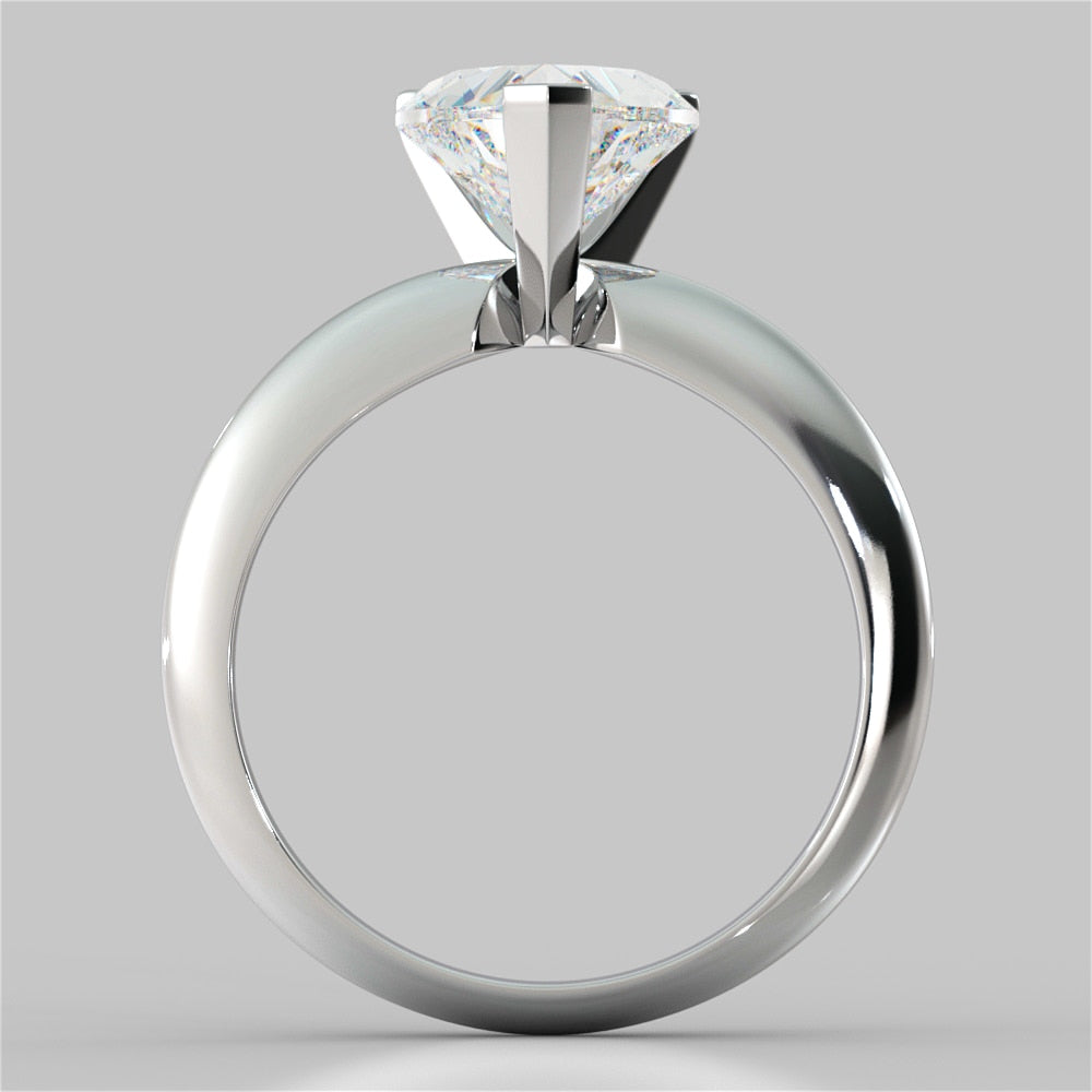 Lab Grown Diamond Heart Shape Classical Tiffany Style Engagement Ring