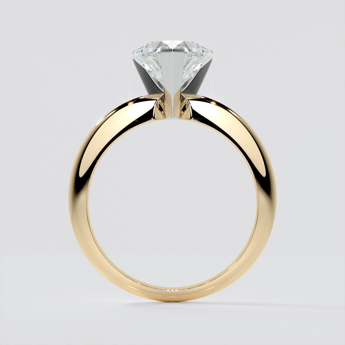 Lab Grown Diamond Heart Shape Classical Tiffany Style Engagement Ring