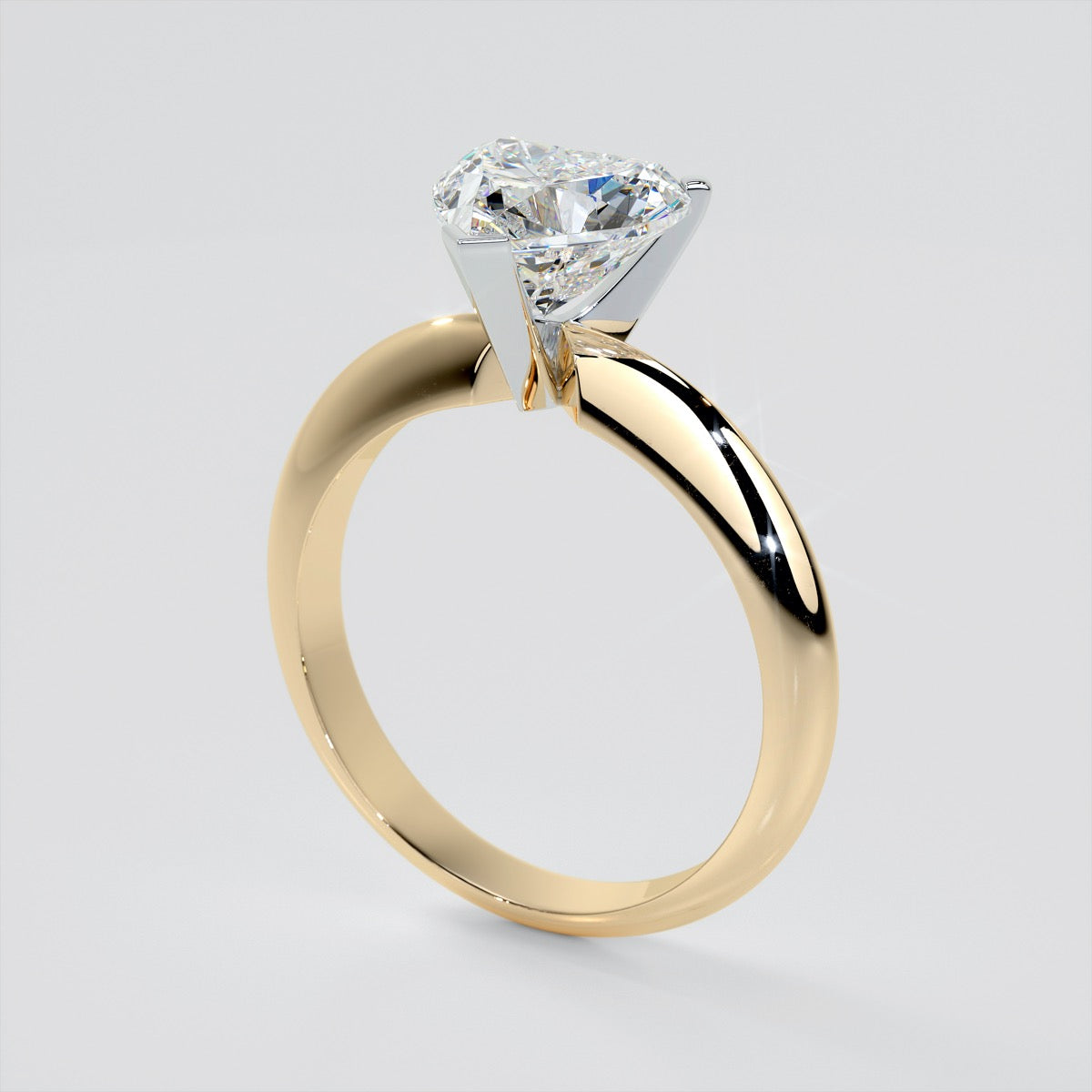 Lab Grown Diamond Heart Shape Classical Tiffany Style Engagement Ring