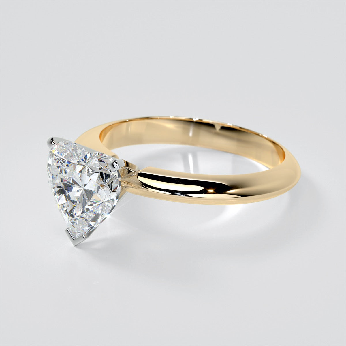 Lab Grown Diamond Heart Shape Classical Tiffany Style Engagement Ring